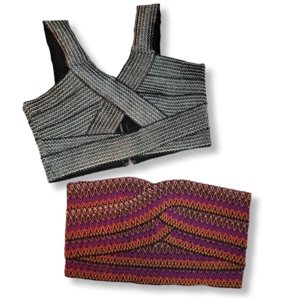 Glam Woven Elastic Crop Top Bundle!